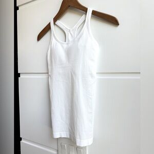 Lululemon White Ribbed Tank Top